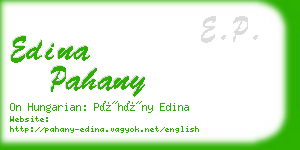 edina pahany business card